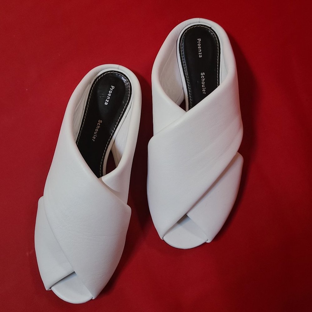 Proenza Schouler puffy white leather sandals 38.5